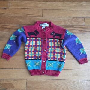 Vintage Gloria Vanderbilt Childrens Cardigan Natural Fibers Size 5/6